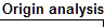  Origin analysis 
